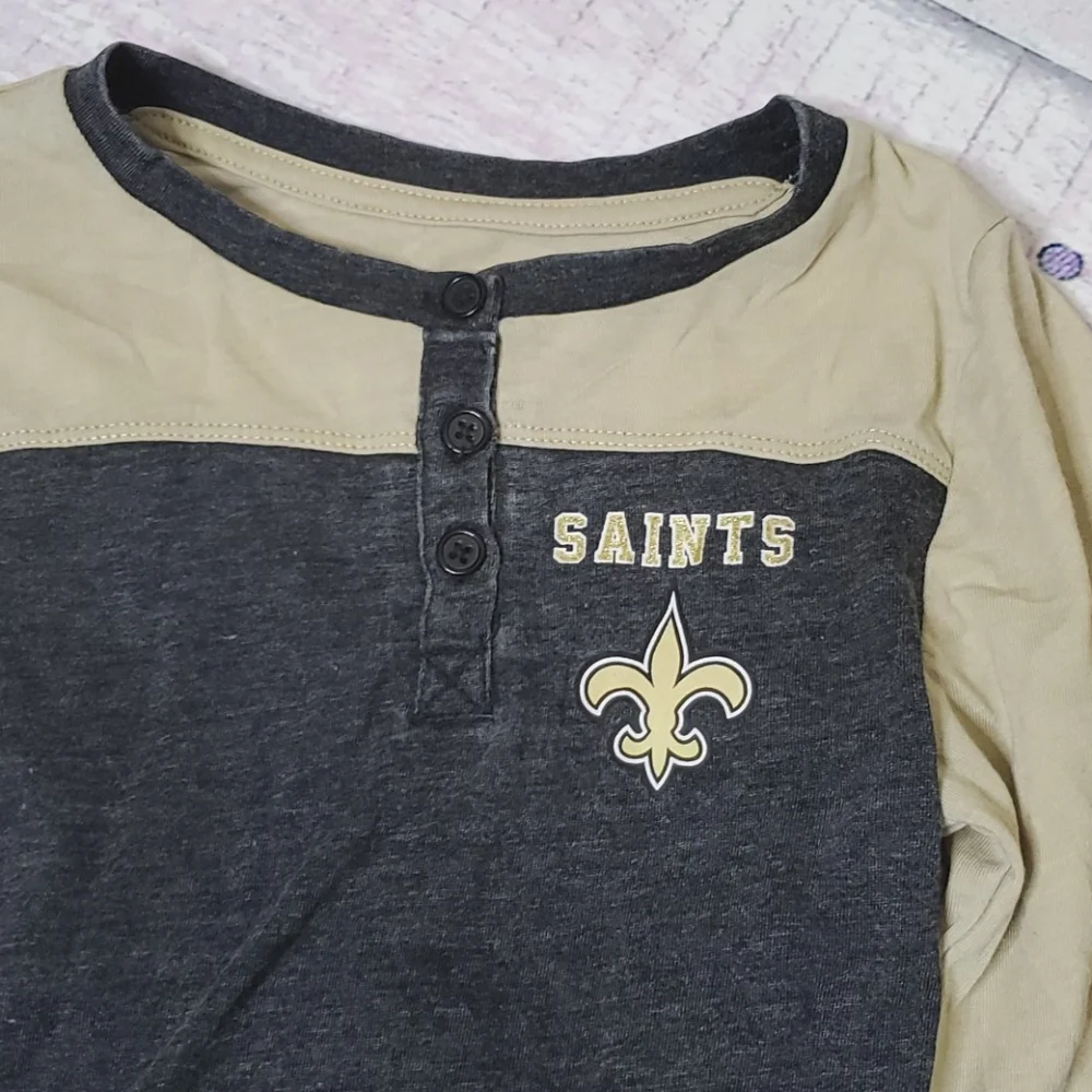 NWT Kids NFL Saints Long Sleeve Raglan T-shirt